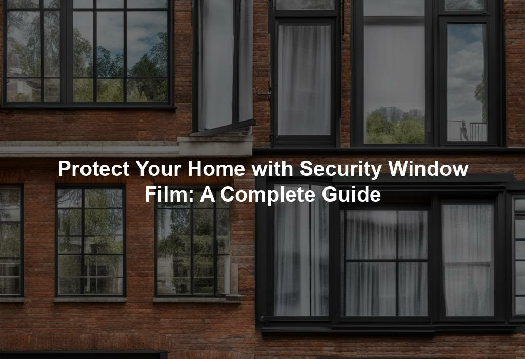 Protect Your Home with Security Window Film: A Complete Guide