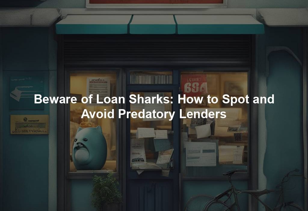 Beware of Loan Sharks: How to Spot and Avoid Predatory Lenders