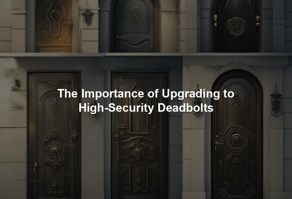 The Importance of Upgrading to High-Security Deadbolts