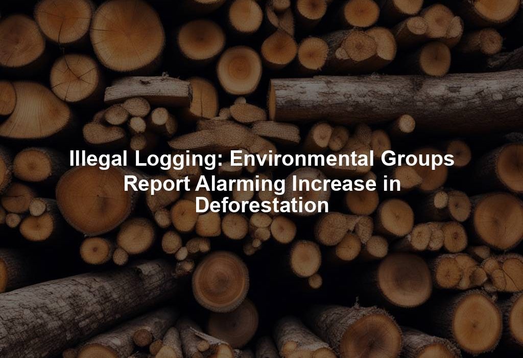 Illegal Logging: Environmental Groups Report Alarming Increase in Deforestation