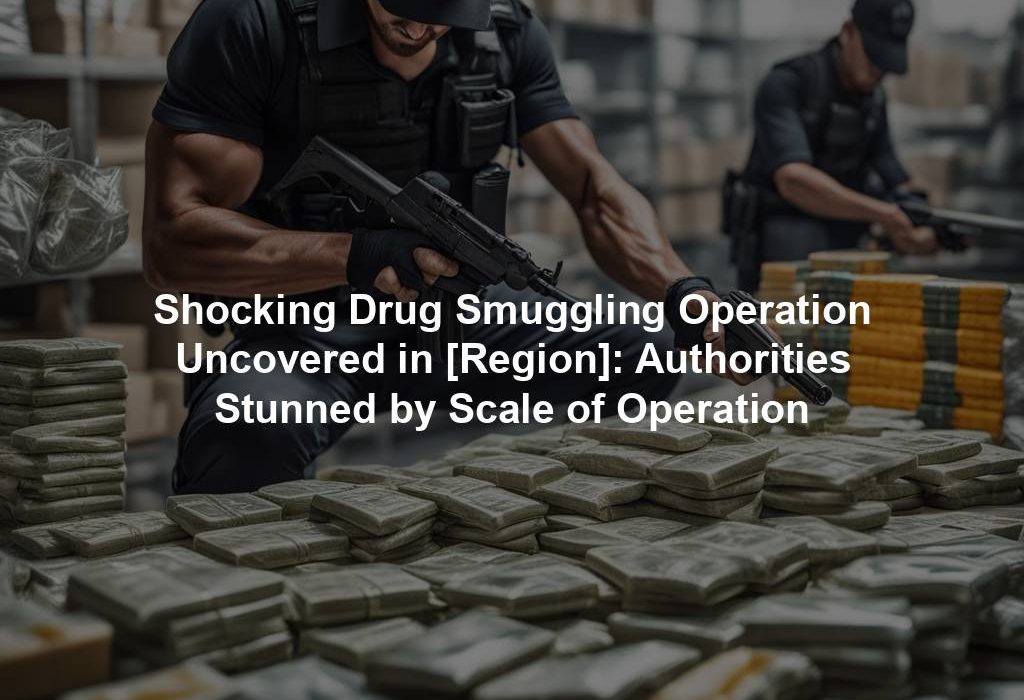 Shocking Drug Smuggling Operation Uncovered in [Region]: Authorities Stunned by Scale of Operation