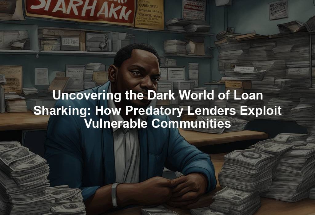 Uncovering the Dark World of Loan Sharking: How Predatory Lenders Exploit Vulnerable Communities