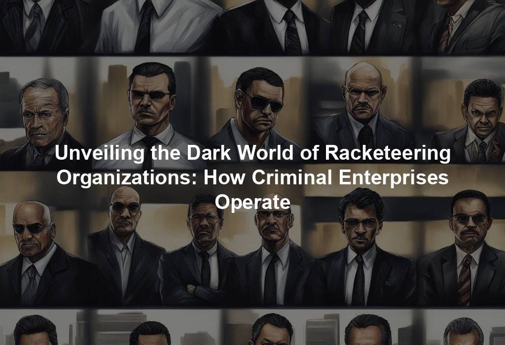 Unveiling the Dark World of Racketeering Organizations: How Criminal Enterprises Operate